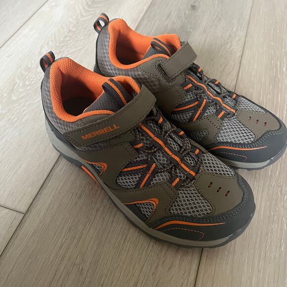 Merrell Kids Trail Chaser Big Kid US 4.5M Gray / Orange Sneaker Outdoor Shoe - Picture 3 of 10